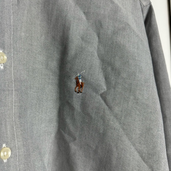 Ralph Lauren Mens Long Sleeve Button Down Dress Shirt in Gray - Picture 3 of 5